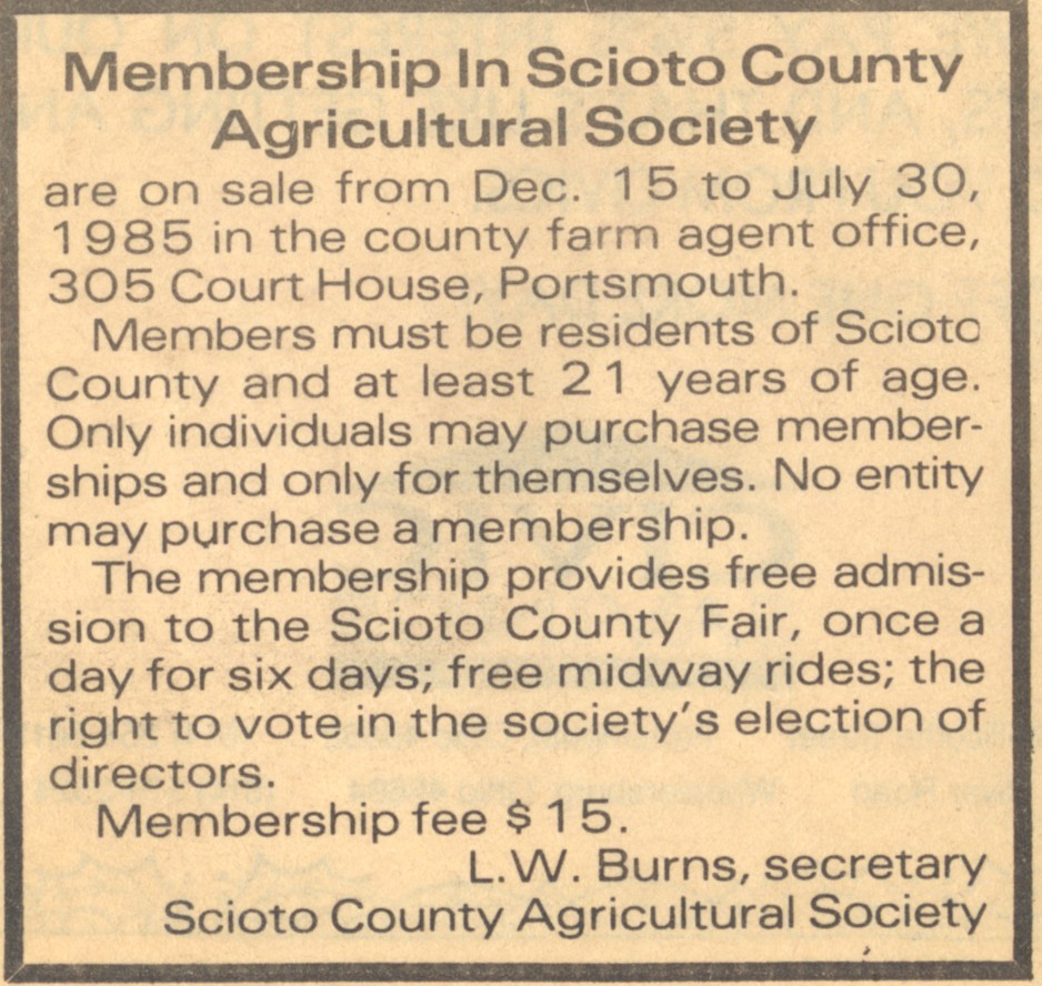 Agr. Soc. membership 1985.jpg