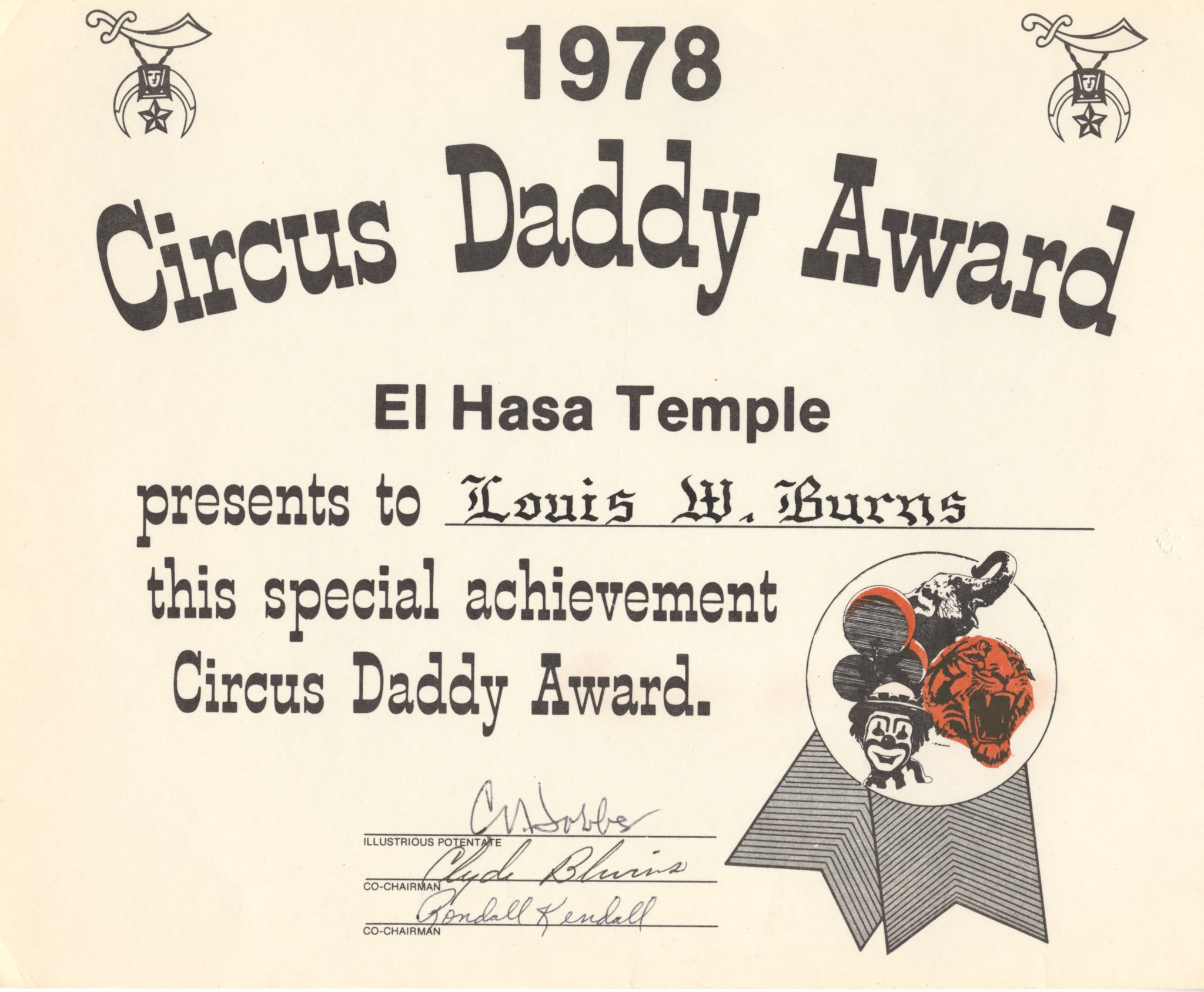 L. W. Burns dad. award 1978.jpg