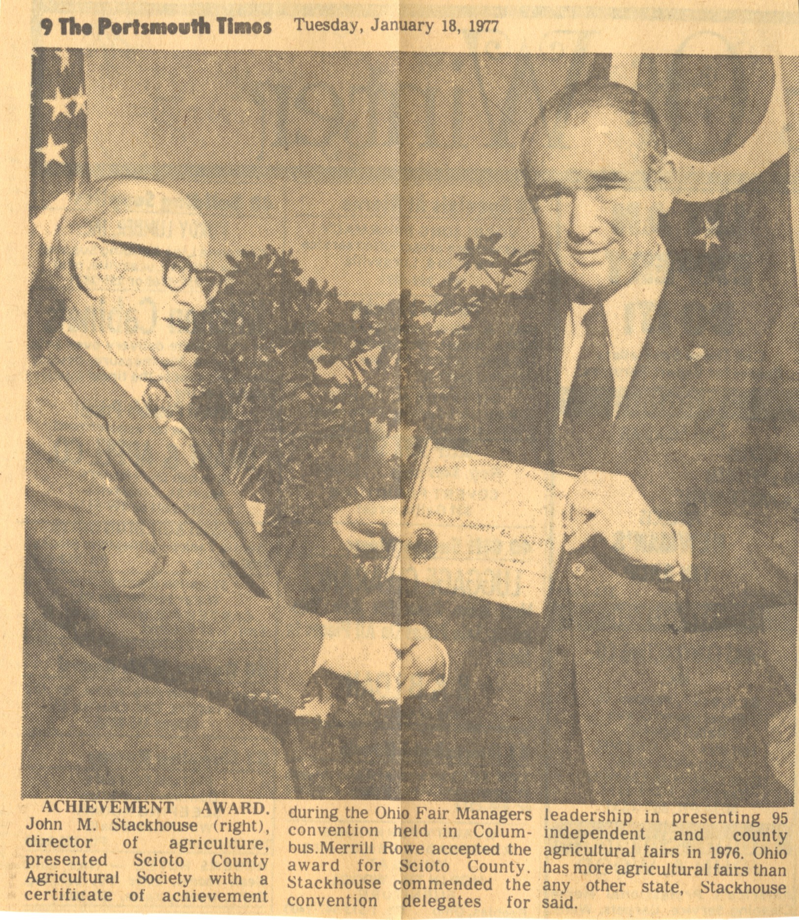 John M. Stackhouse award Jan 18, 1977.jpg