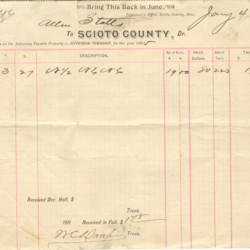 Property Tax Receipt for Allen Stalls