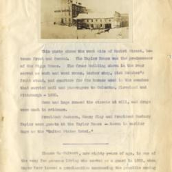 West Side of Market Street; Taylor House; Bigge House; Wash and Wood Rooms; Barber Shop; Dick Helcher's Fruit Stand; Horses (1860); President Jackson; Henry Clay; President Zachary Taylor; United States Hotel; Thomas G. Calvert; Cemetery Hill